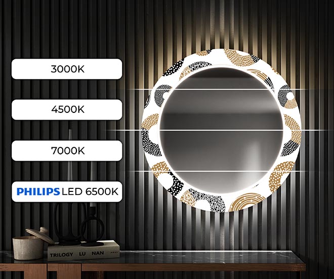 Basta que toque no interruptor para ligar e desligar a retroiluminação LED rápida e intuitivamente no seu espelho decorativo!
