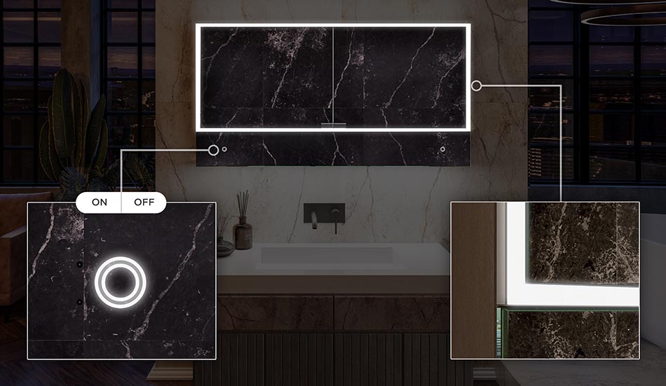 Armário Lily com iluminação e prateleiras | ARTFORMA