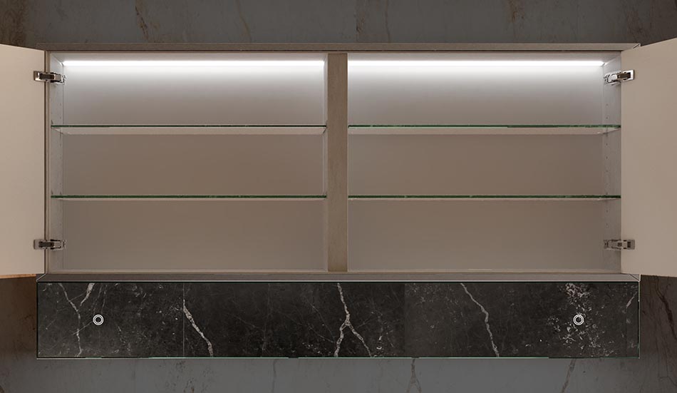 Armário Lily LED com espelho inteligente e função Bluetooth | ARTFORMA