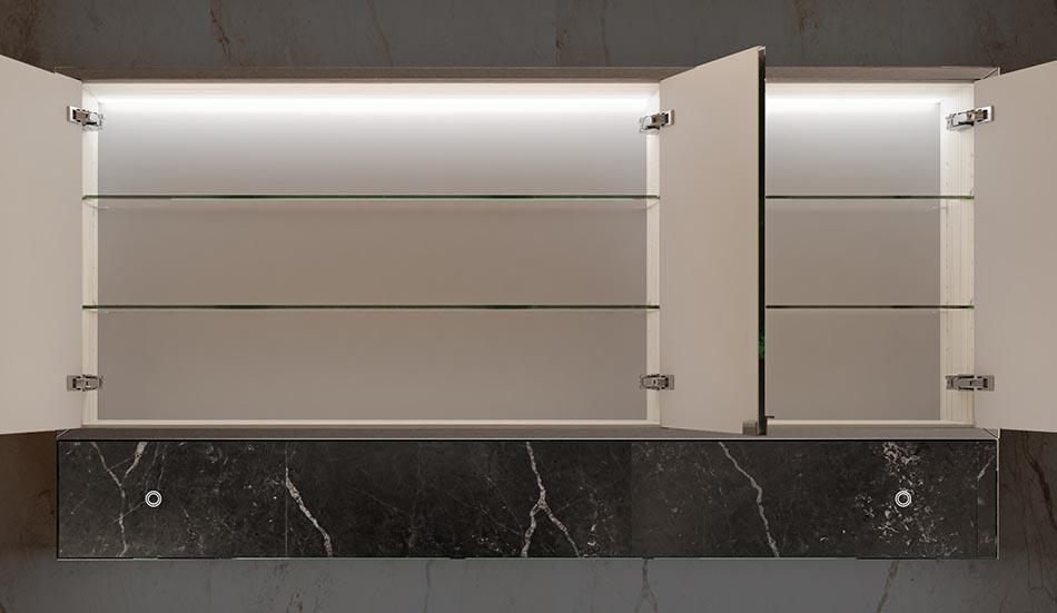 Armário Lily LED com espelho inteligente e função Bluetooth | ARTFORMA