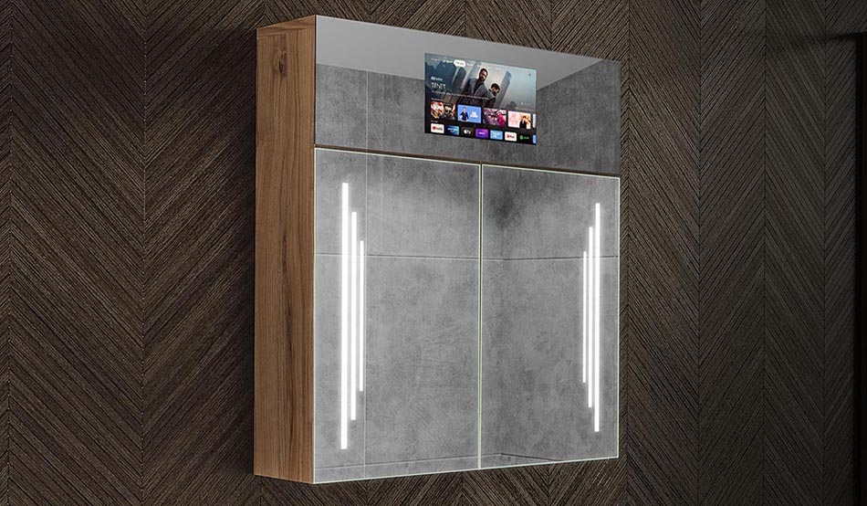 Sarah - móvel LED moderno com relógio e Bluetooth | ARTFORMA