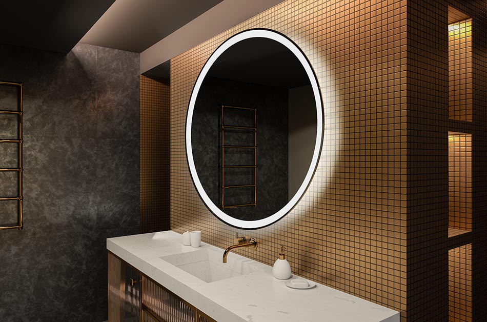 Espelho redondo LED com retroiluminação ideal para interiores atmosféricos | ARTFORMA