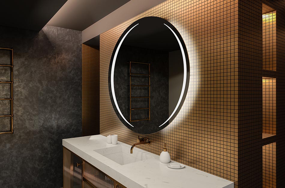 Espelho redondo LED com retroiluminação ideal para interiores atmosféricos | ARTFORMA