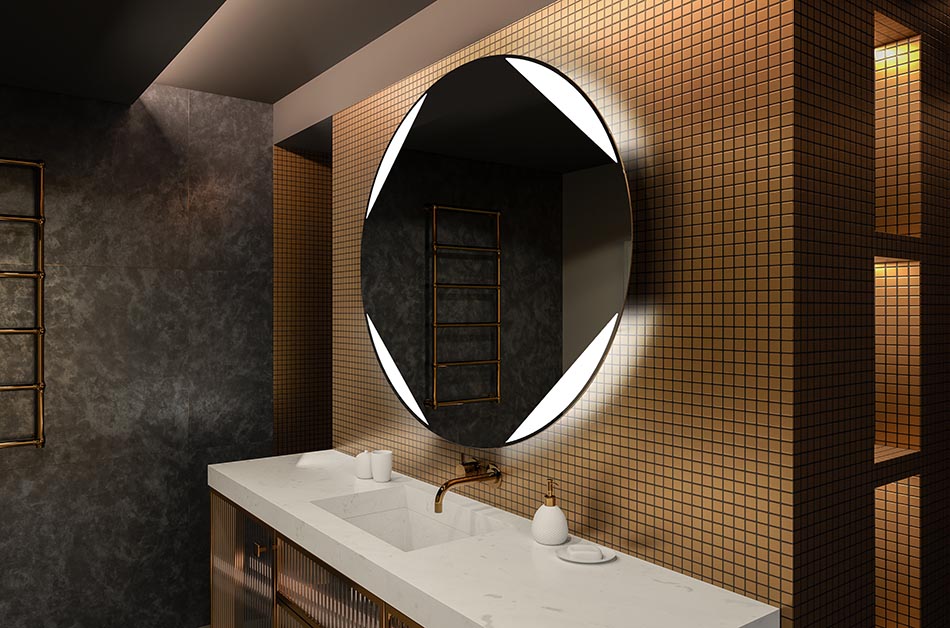 Espelho redondo LED com retroiluminação ideal para interiores atmosféricos | ARTFORMA