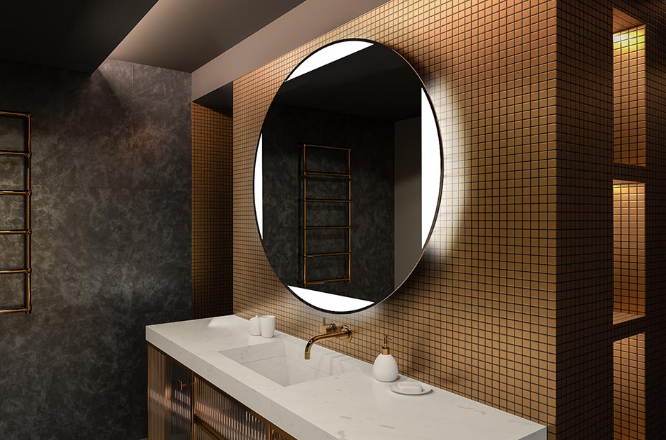 Espelho redondo LED com retroiluminação ideal para interiores atmosféricos | ARTFORMA