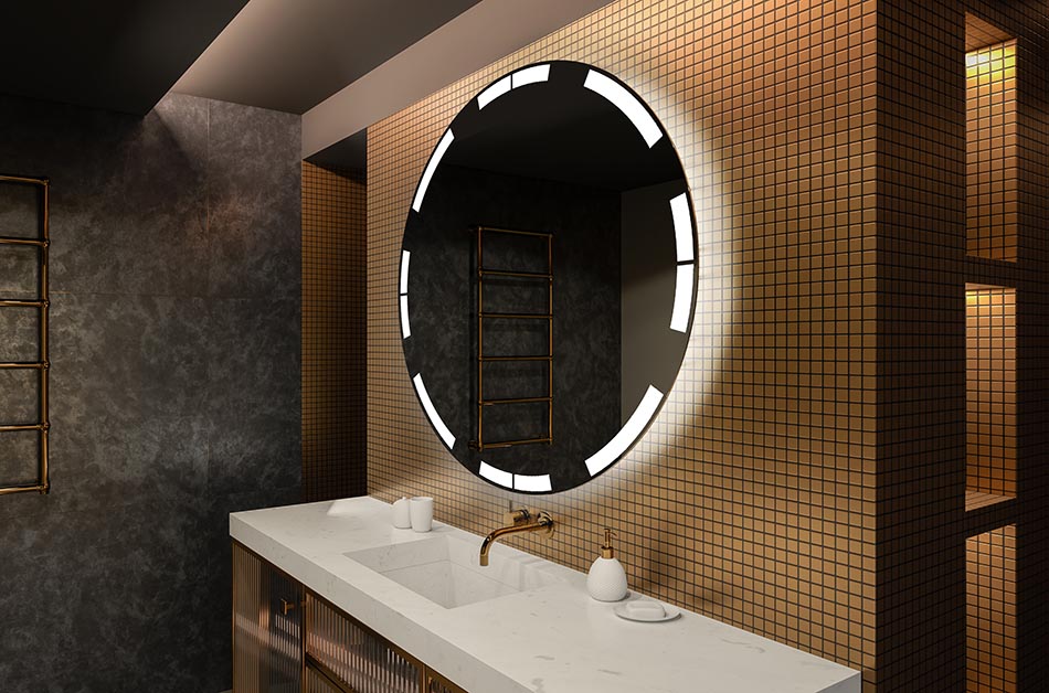 Espelho redondo LED com retroiluminação ideal para interiores atmosféricos | ARTFORMA