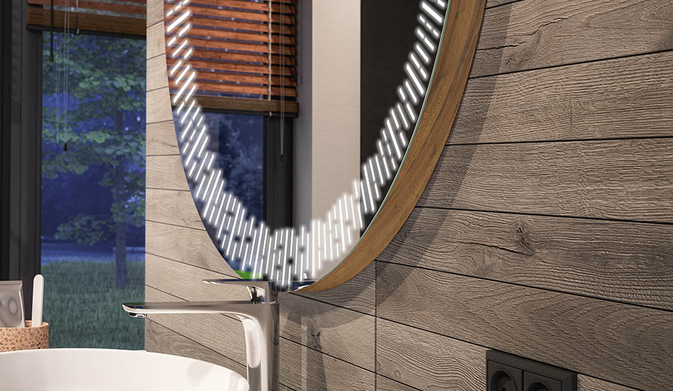 Espelho circular LED com efeito ambiente e luz difusa elegante | ARTFORMA