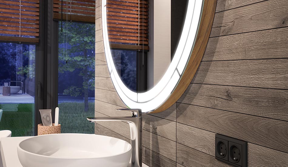 Espelho circular LED com efeito ambiente e luz difusa elegante | ARTFORMA
