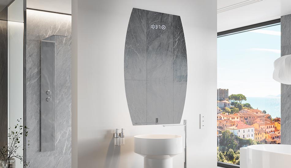 Espelho de forma irregular com iluminação ambiente suave para interiores elegantes | ARTFORMA