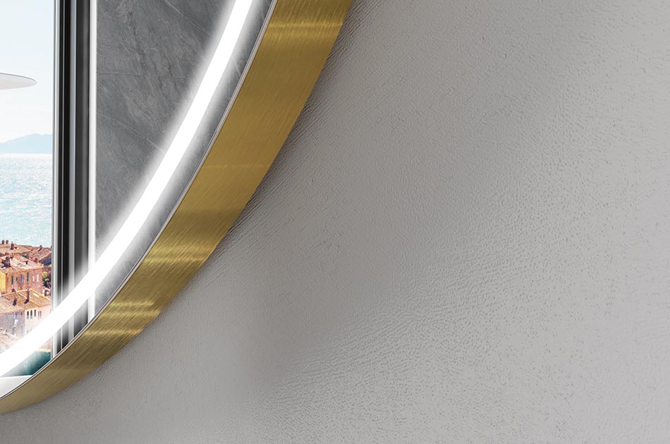 Espelho de forma irregular com iluminação ambiente suave para interiores elegantes | ARTFORMA