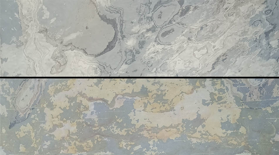 Os nossos espelhos com molduras de pedra não são produtos de fita adesiva repetitivos. Cada moldura é um pedaço de pedra diferente - único em termos de padrão, cor e textura. As irregularidades naturais fazem parte do seu encanto e contribuem para o valor do produto. Isto não é um defeito - é uma garantia de que a sua peça é única no mundo.