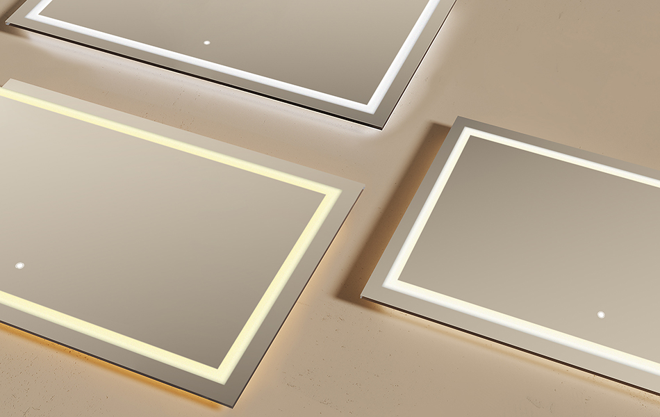 A cor do LED é controlada através de um interruptor de toque. Um único toque no interruptor liga e desliga a luz de fundo. Segurar o interruptor enquanto a iluminação está ligada altera a temperatura da cor do LED.