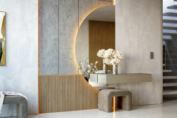 Espelhos em meio círculo