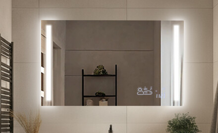 Espelhos clássicos retangulares com iluminação