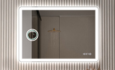 Espelhos clássicos arredondados com iluminação