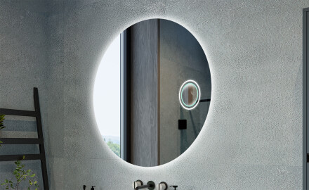 Espelhos clássicos redondos com iluminação