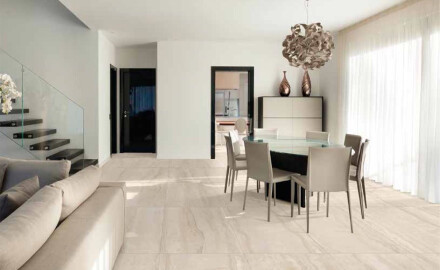 Ladrilho de grés para pavimento 60x120 cm, bege mate, A4H1063, Memento Travertino Ambra Mat