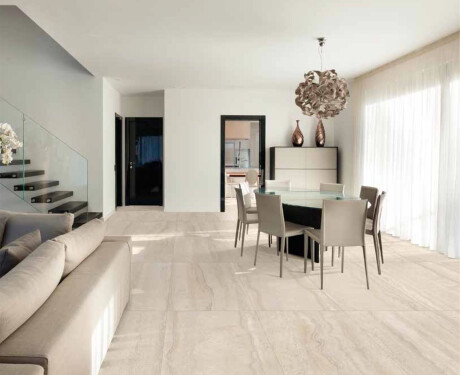 Ladrilho de grés para pavimento 60x120 cm, bege mate, A4H1063, Memento Travertino Ambra Mat