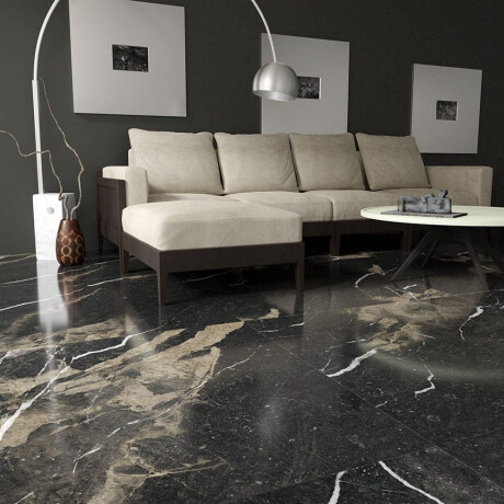 Pavimento em grés esmaltado 60x120, preto com veios dourados, brilhante, retificado, A4H109 Pierre Black #6