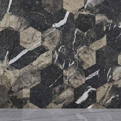 Pavimento em grés esmaltado 60x120, preto com veios dourados, brilhante, retificado, A4H109 Pierre Black #8