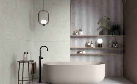 Azulejo de grés para pavimento 60x120 cm cinzento mate A4H1096 Shellstone Grigio