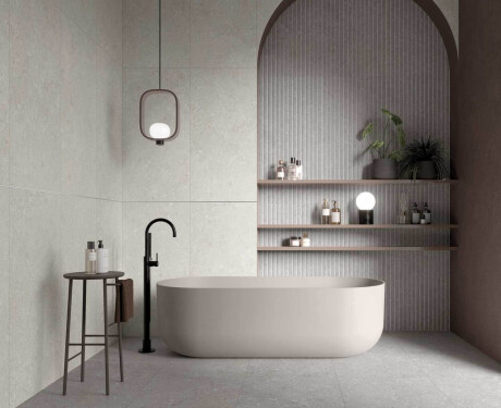 Azulejo de grés para parede 60x120 cm, bege mate, A4H1100 Shellstone Beige Rigat-One
