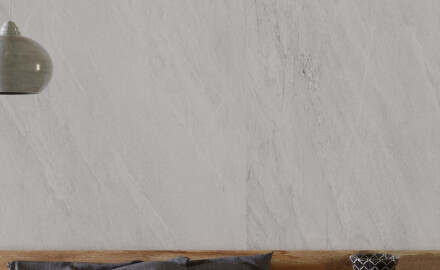 Ladrilho esmaltado para pavimento, 120 x 280 cm, cinzento claro, efeito pedra, acabamento mate, A4H1125 Agathos White