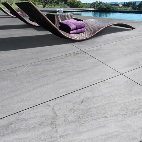 Ladrilho esmaltado para pavimento, 120 x 280 cm, cinzento pedra mate, A4H1129 Agathos Grey #5