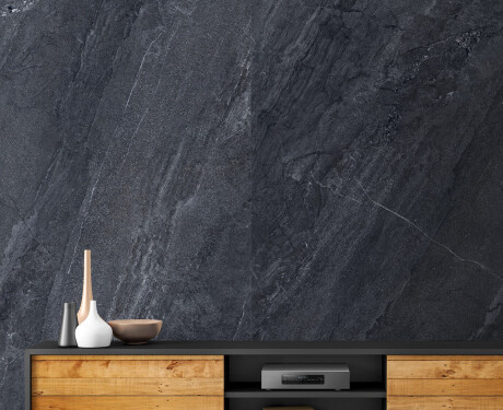 Ladrilho esmaltado para pavimento, 120 x 280 cm, antracite, efeito pedra, acabamento mate, A4H1137 Agathos Anthracite