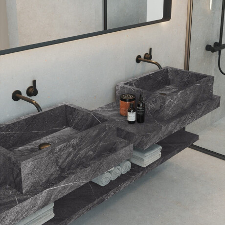 Pavimento em grés esmaltado 60x120 cm, antracite, efeito pedra, acabamento mate A4H1139 Agathos Anthracite #7