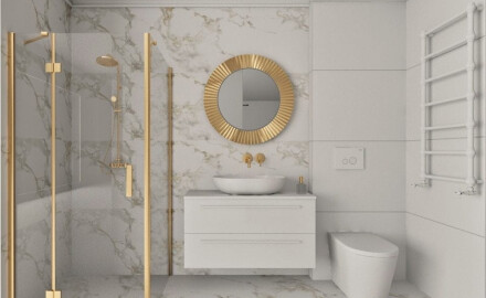 Ladrilho esmaltado para pavimento, 60x120 cm, branco com veios dourados, mate, retificado, A4H116 Varenna