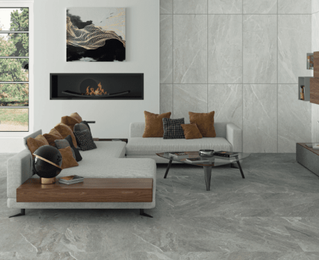 Pavimento em grés esmaltado 60x120 cm, cinzento claro mate, retificado, A4H125, Materia Pearl