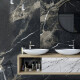 Ladrilho de grés de grande formato, 120 x 270 cm, preto mate com veios dourados, retificado, A4H196 Pierre Black #1