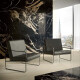 Ladrilho de grés de grande formato, 120 x 270 cm, preto mate com veios dourados, retificado, A4H196 Pierre Black #3