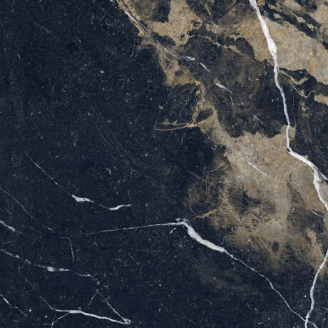 Ladrilho de grés de grande formato para pavimento, 120 x 280 cm, Bookmatch, preto brilhante com veios dourados, retificado, A4H203 Pierre Black #4