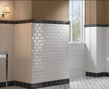 Azulejo cerâmico biselado para parede 10x20, branco brilhante, biselado A4H22 Blanco Brillo