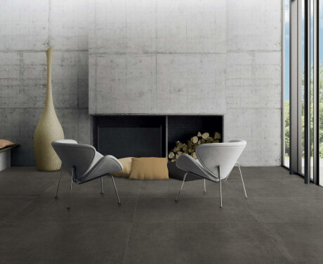 Ladrilho esmaltado para pavimento, 60 x 120 cm, cinzento-escuro mate, rectificado, A4H327 Massive Dimgray