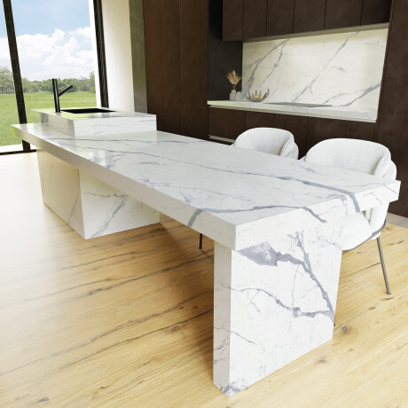 Ladrilho esmaltado para pavimento, 120 x 280 cm, mate, com veios cinzentos, retificado, A4H452 Statuario Superiore #8