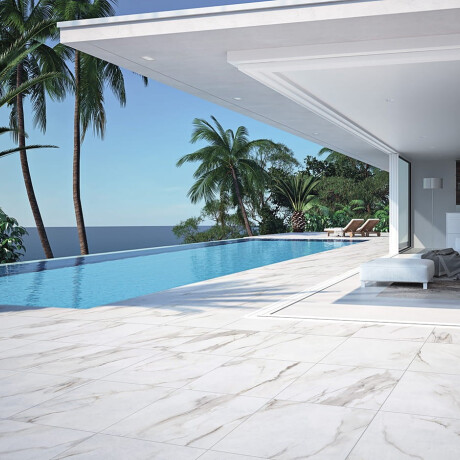 Ladrilho de grande formato 120x280, mármore branco com veios cinzentos, acabamento brilhante A4H462 Calacatta #1