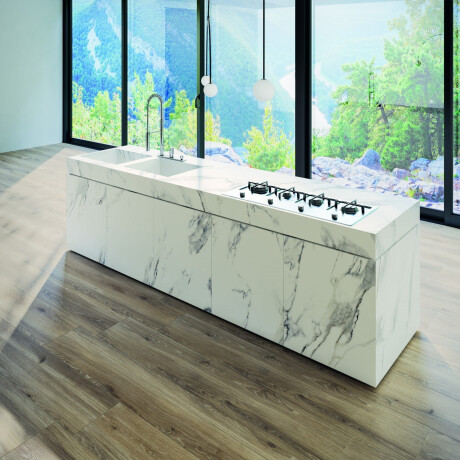 Ladrilho de grés de grande formato, 120 x 270 cm, com veios cinzentos, acabamento mate, retificado, A4H463 Calacatta #12