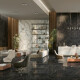 Porcelanato Bookmatch 120x280, mármore preto com veios dourados, brilhante, A4H473 Sant Loreno #2