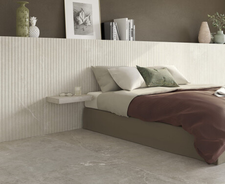 Gres ranhurado para pavimento 60x120 cinzento claro mate A4H510 Rigat-One Ermetica Bianco