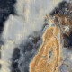 Pavimento de grés de grande formato 120x280, mármore azul escuro com veios, acabamento brilhante A4H674 Eterno Blu #1