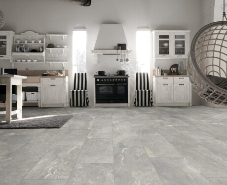 Ladrilho esmaltado para pavimento 60x120 cm, cinzento mate, retificado, A4H84 Iroc Greige