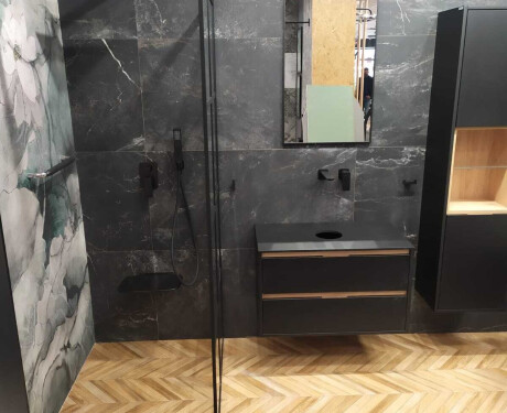 Ladrilho esmaltado para pavimento, 60 x 120 cm, preto mate, retificado, A4H85 Iroc Black