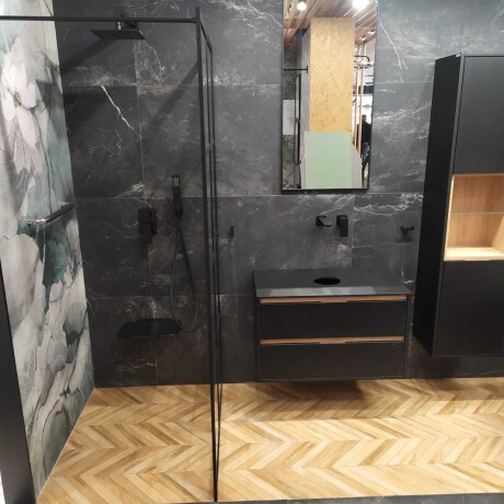 Ladrilho esmaltado para pavimento, 60 x 120 cm, preto mate, retificado, A4H85 Iroc Black #1