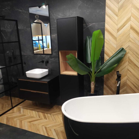 Ladrilho esmaltado para pavimento, 60 x 120 cm, preto mate, retificado, A4H85 Iroc Black #2