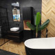Ladrilho esmaltado para pavimento, 60 x 120 cm, preto mate, retificado, A4H85 Iroc Black #2