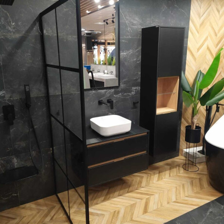 Ladrilho esmaltado para pavimento, 60 x 120 cm, preto mate, retificado, A4H85 Iroc Black #3
