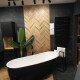 Ladrilho esmaltado para pavimento, 60 x 120 cm, preto mate, retificado, A4H85 Iroc Black #5